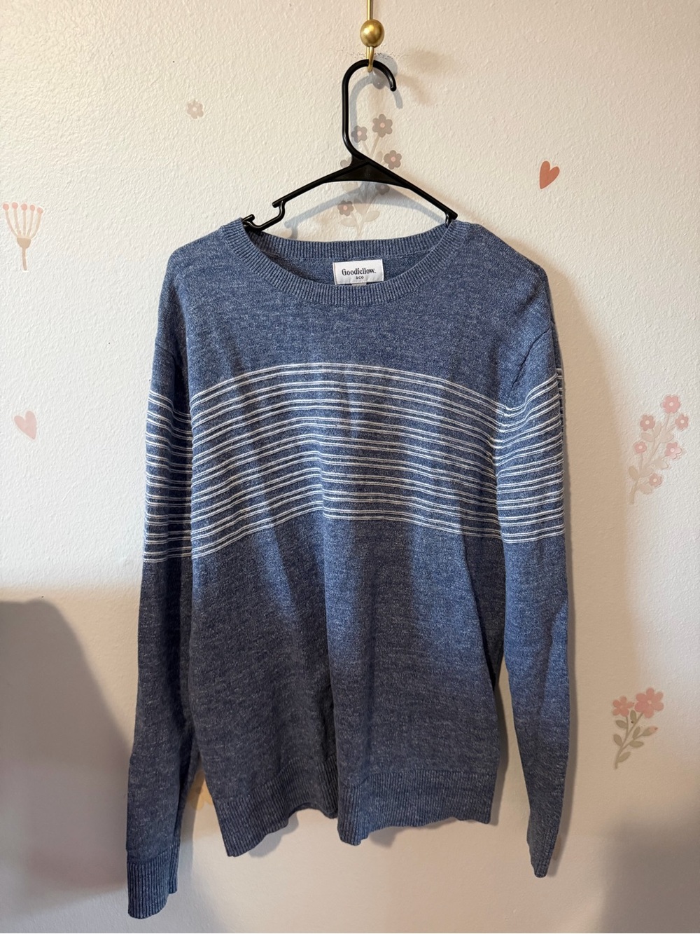 Goodfellow & Co Blue and White Striped Crew Sweater